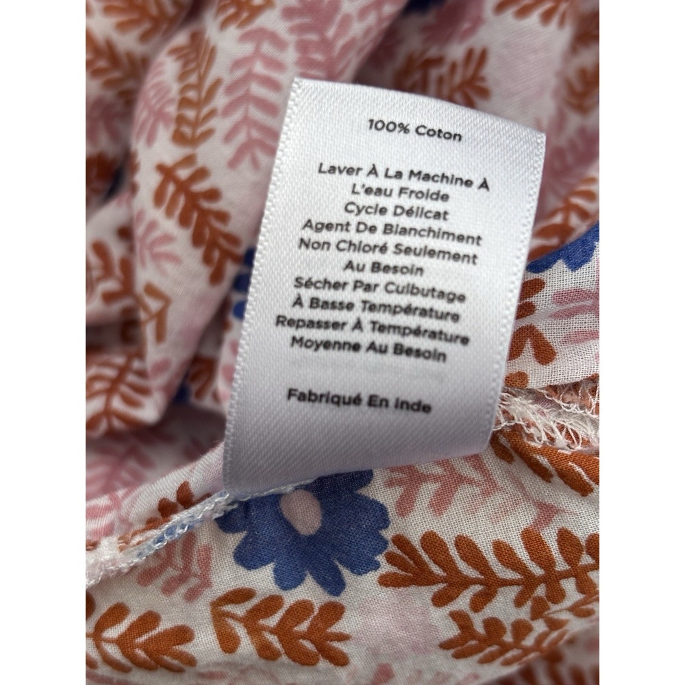 Talbots Pintuck Floral Half Button Pink Blue Cottage Core Top Womens Size XL EUC - Picture 6 of 8